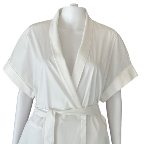 Lafayette148 White Top/Blouse/Tunic Short Sleeve Surplice Neck Wrap Front Large - Picture 5 of 16